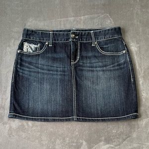 ❌SOLD❌ Maurice’s Embellished Pockets Jean Mini Skirt!